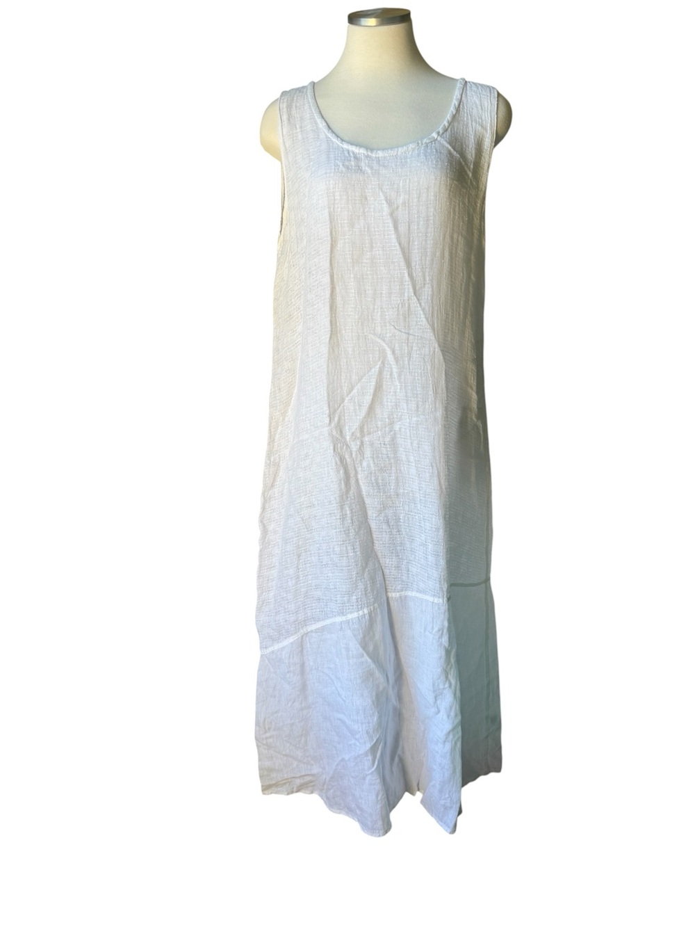 Flax White Sleeveless Cotton Chemise